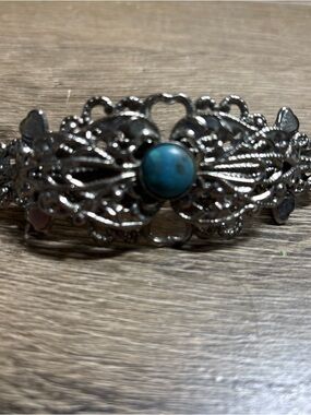 925 SILVER FILIGREE DESIGN NATURAL TURQUOISE GEM LADIES Barretts